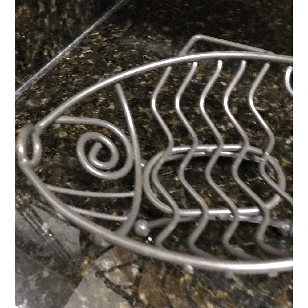Fish Shaped Fruit Bread Basket Rack‎ Oval Metal Bowl Centerpiece Pewter